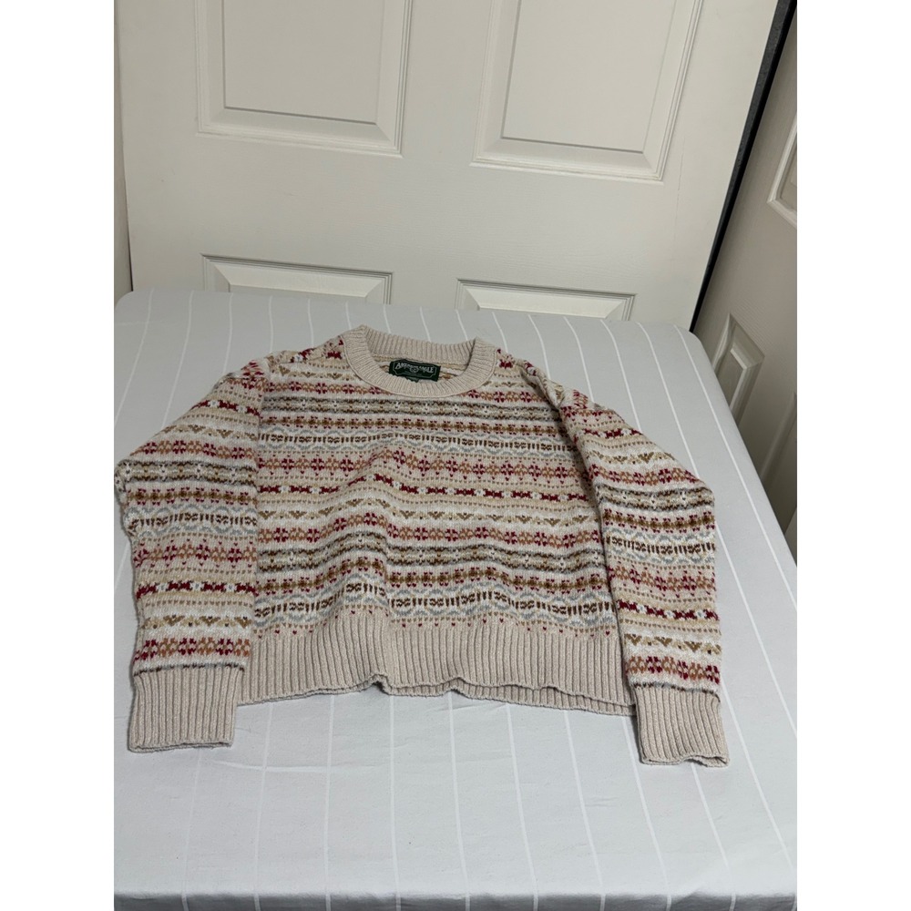 American Eagle Fair Isle Crewneck Sweater Womens Medium Multi-Color Pullover